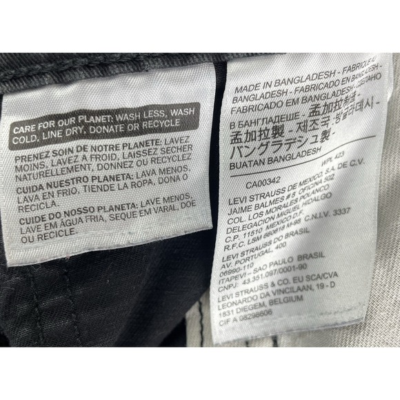 LEVI's Two Horse Brand Cargo Pants Men's 32 x‎ 32 Black Side Pockets Tapered Leg - Picture 10 of 15